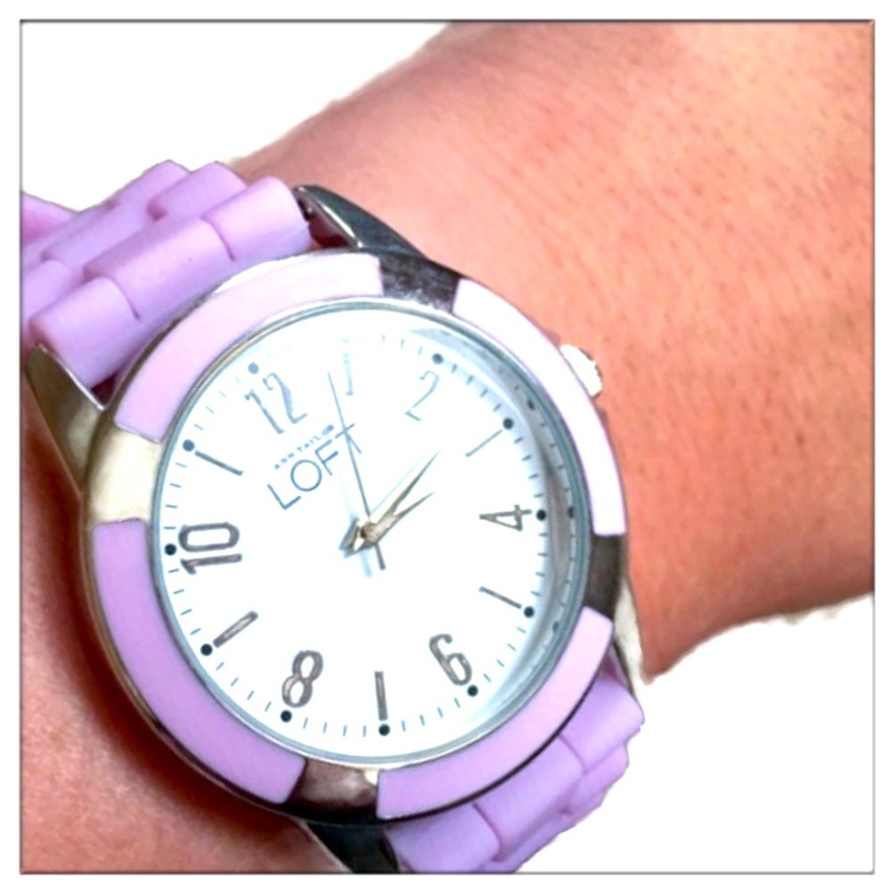 Ann Taylor LOFT Lavender Silicone Wrist Watch
